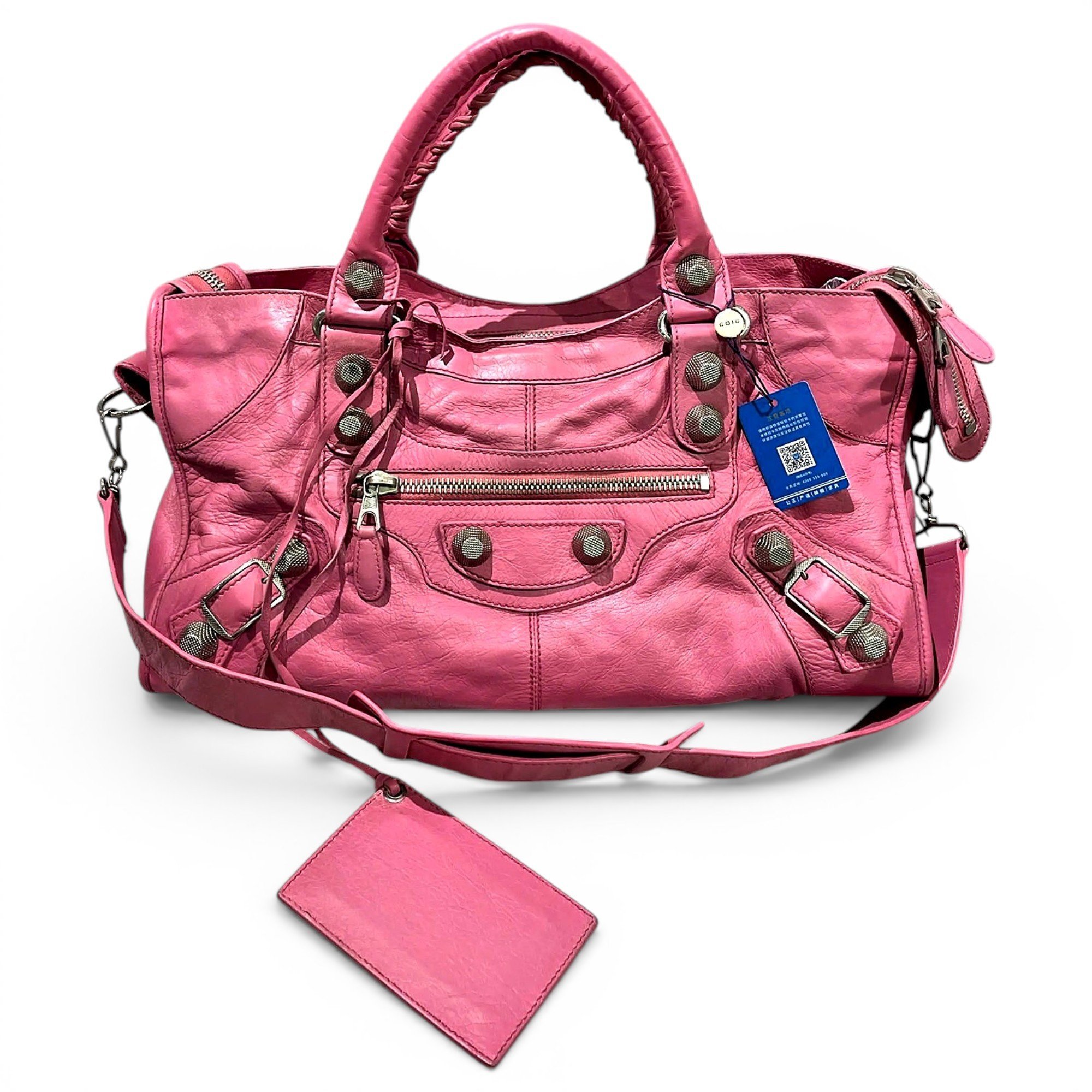 City leather handbag