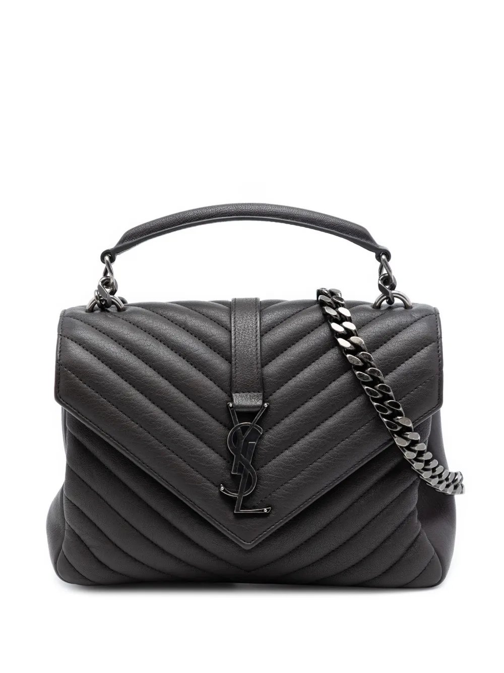 2018 Medium Chevron Sheepskin Monogram College satchel
