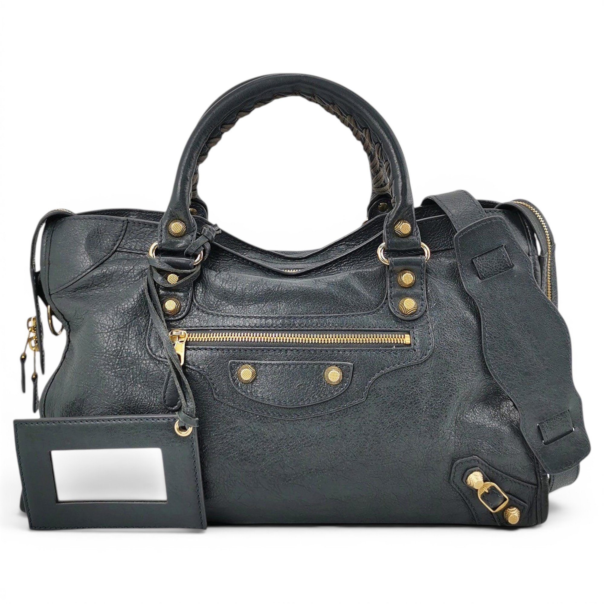 City leather handbag