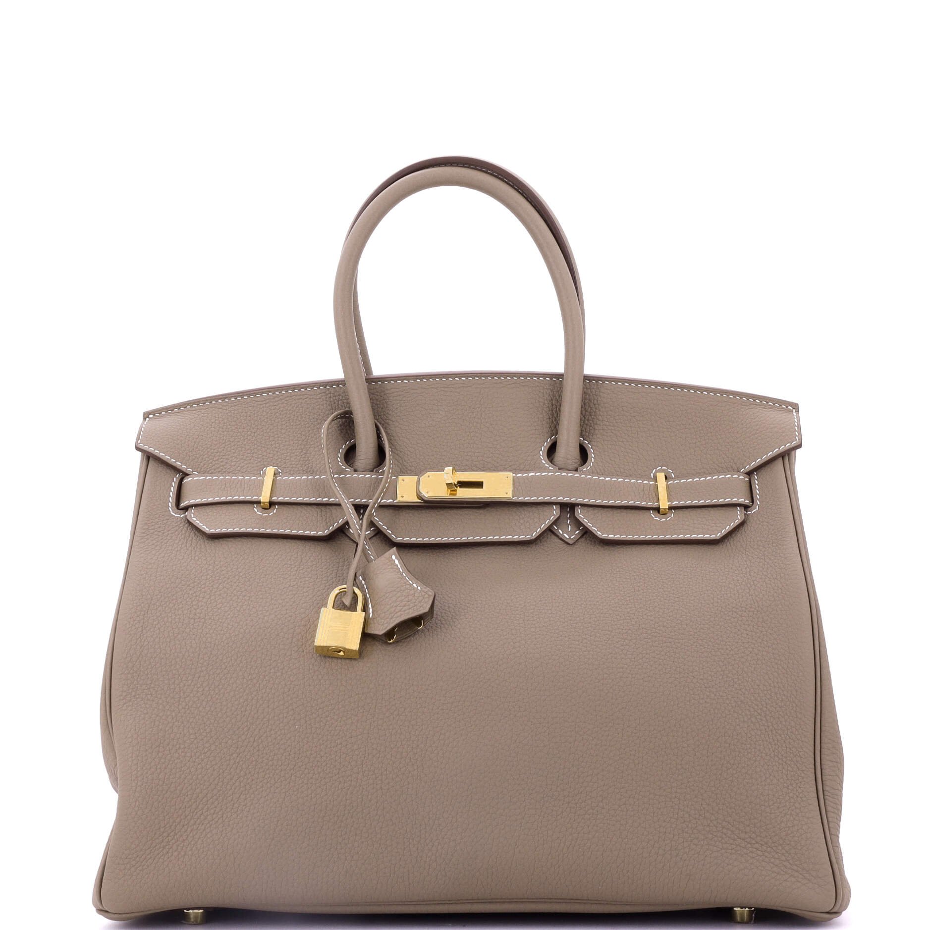 Hermes Birkin Handbag Grey Togo with Gold Hardware 35