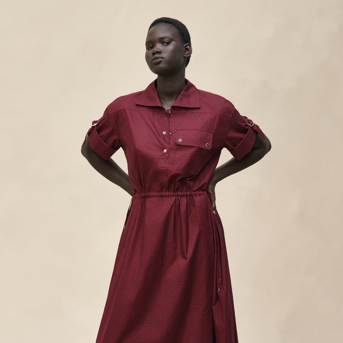 Rouge Bordeaux "Mosaique" Short-sleeve Dress