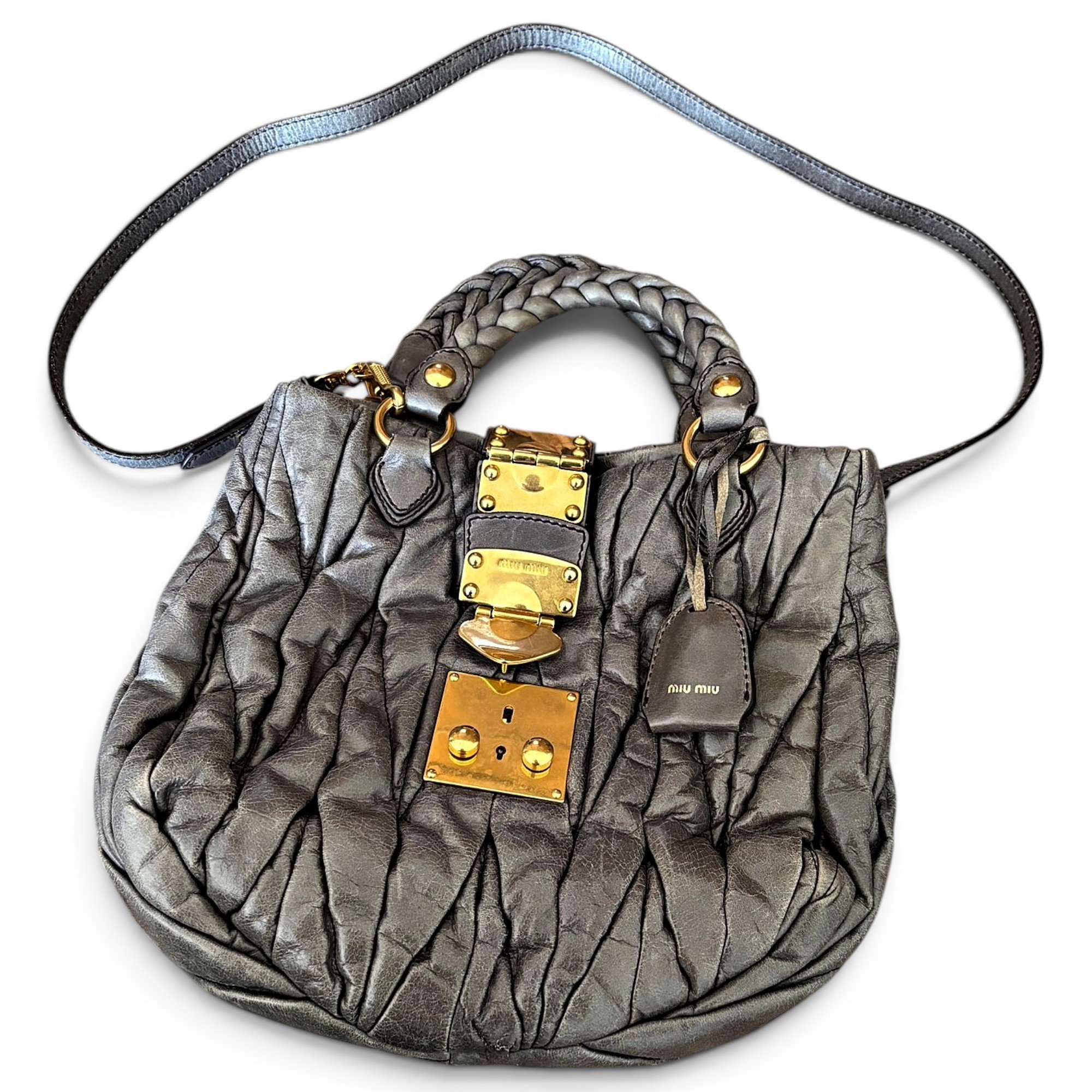 Coffer leather crossbody bag
