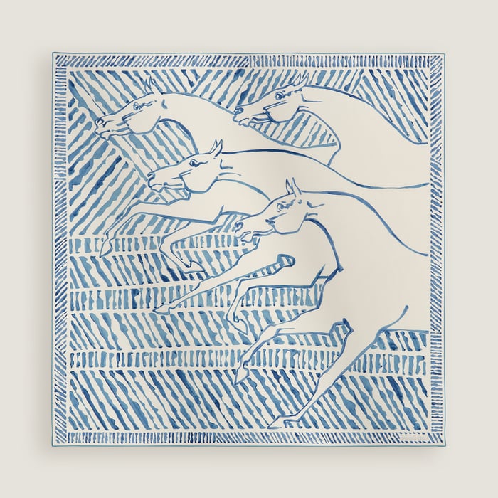 Au Triple Galop Double Face Scarf 90