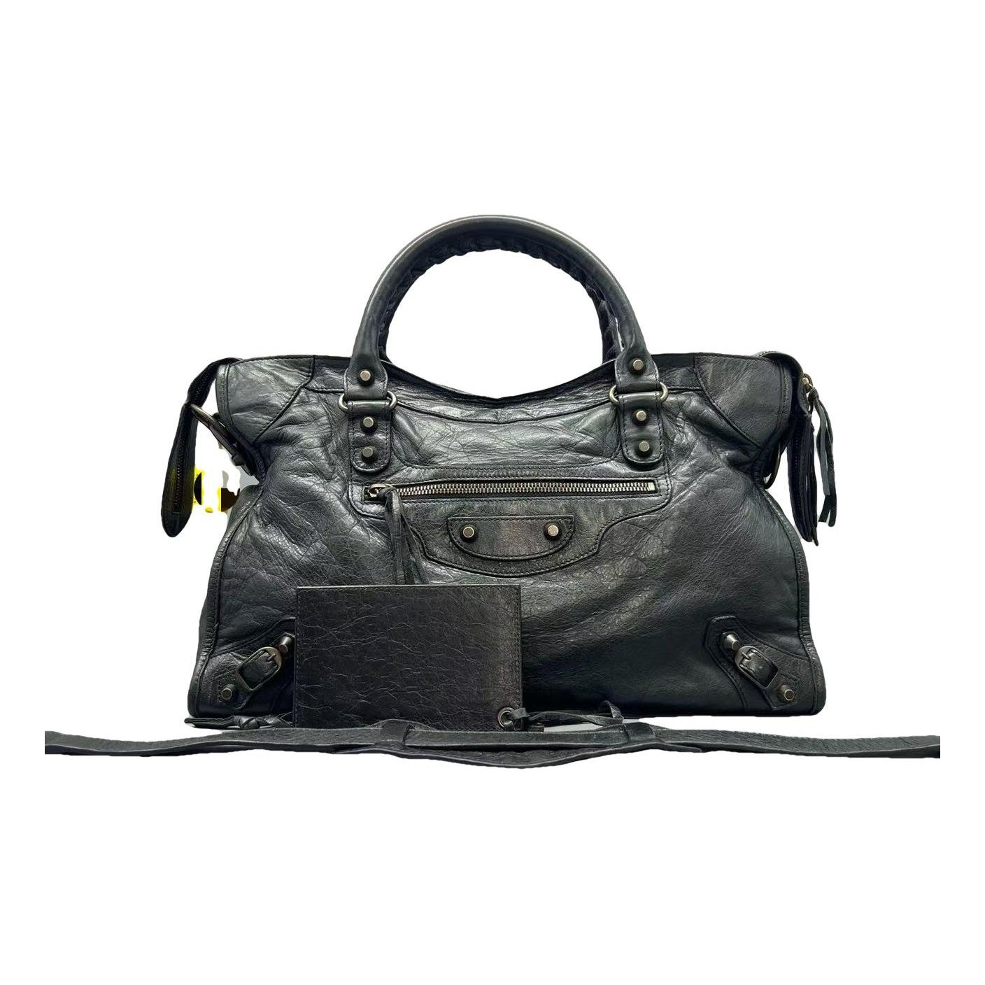 City leather handbag