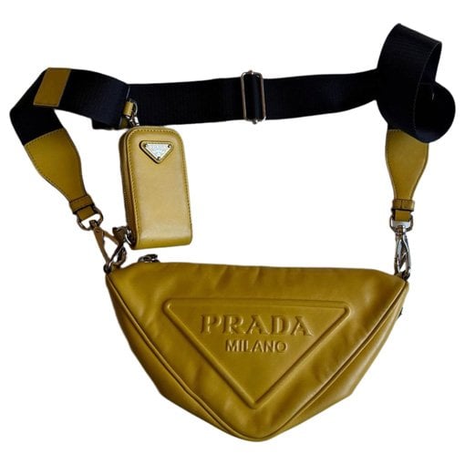 Triangle leather clutch bag