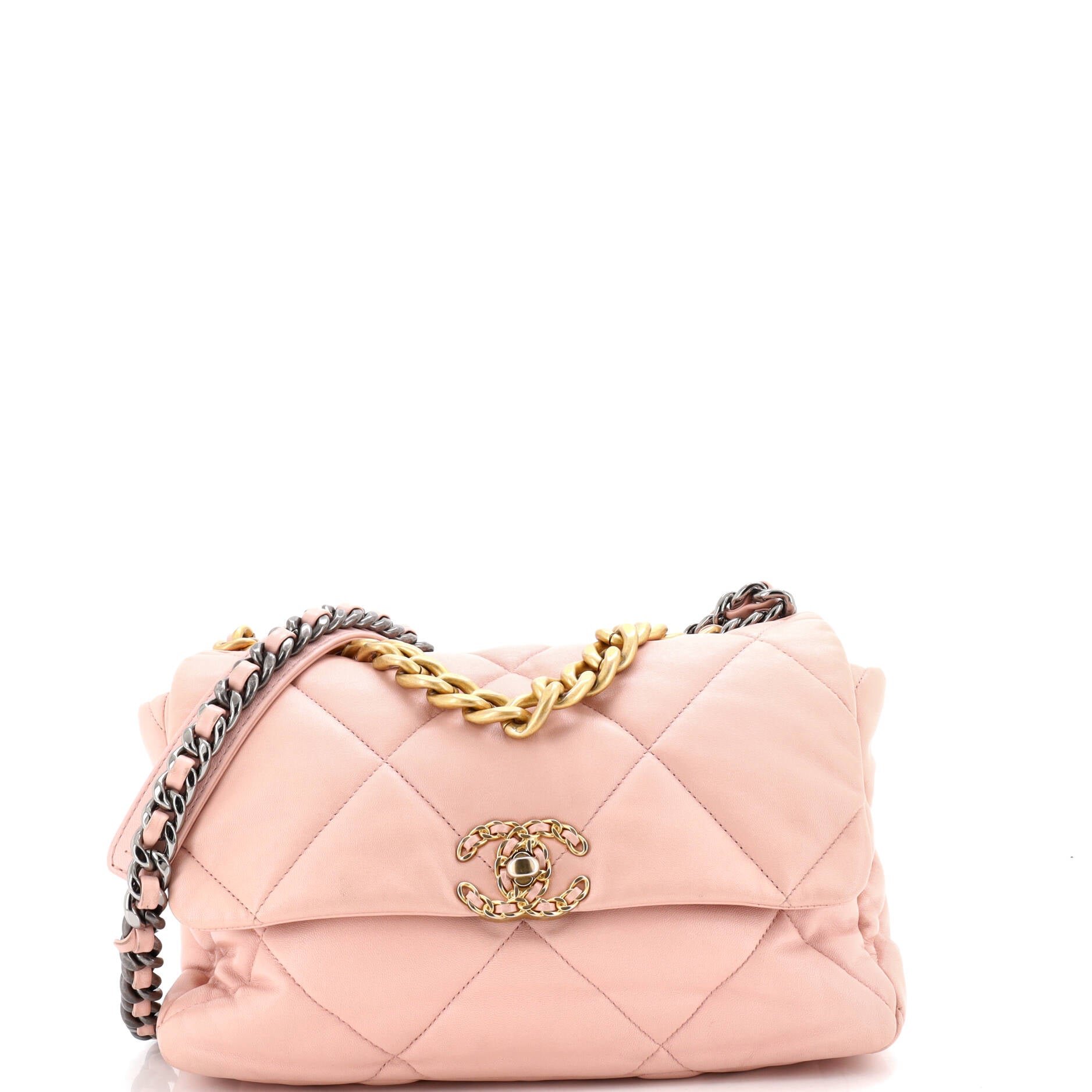 19 Flap Bag Quilted Leather Large