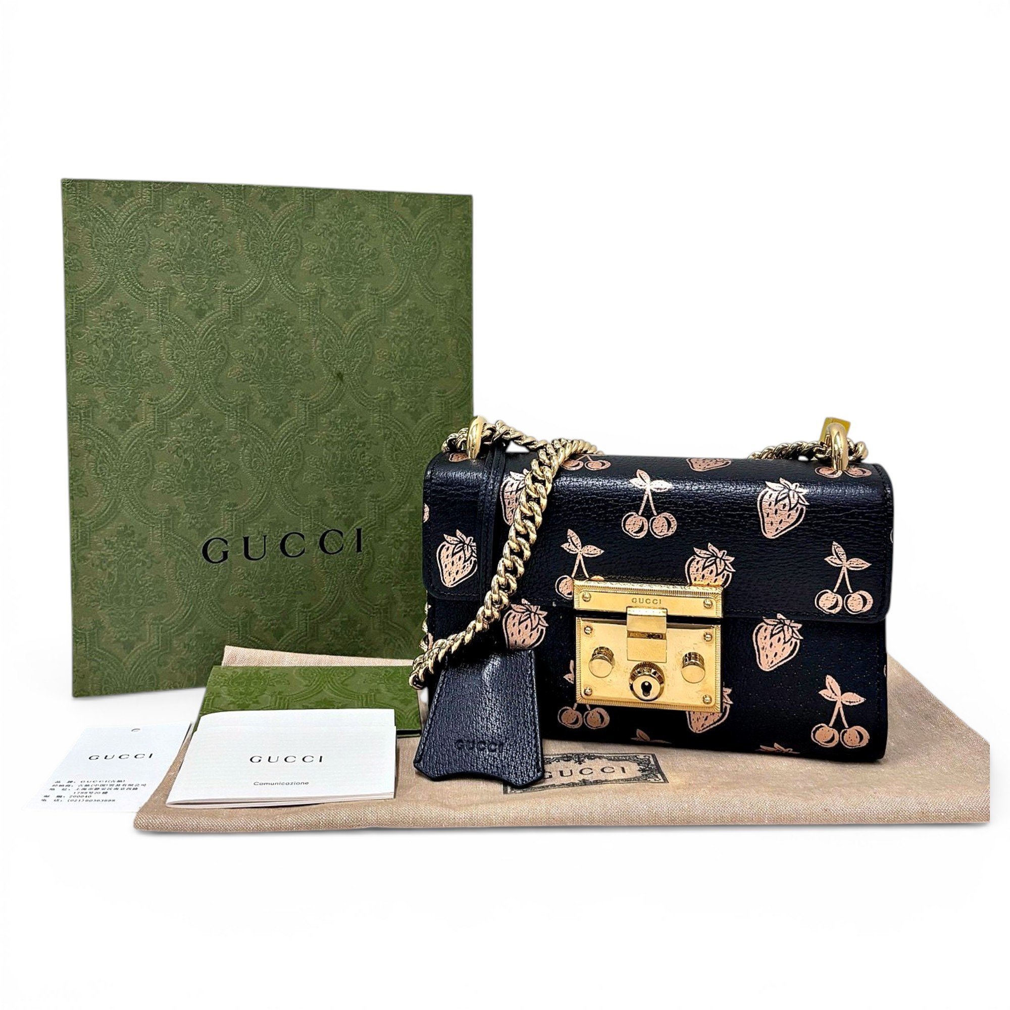 Padlock leather handbag