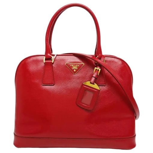 Double leather handbag