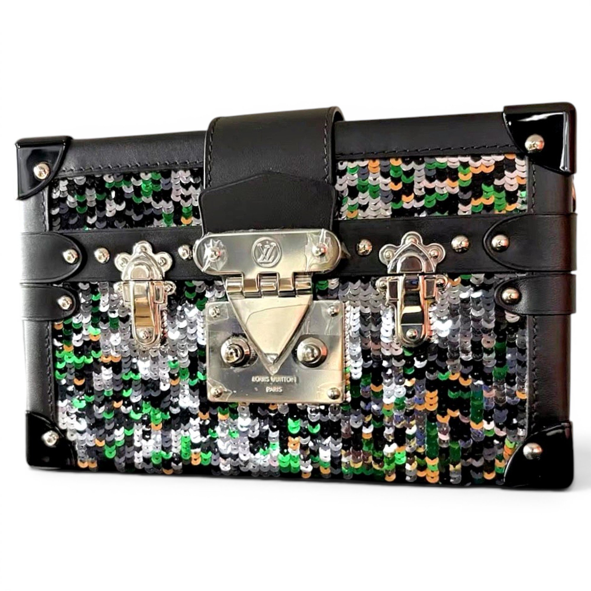 Petite Malle glitter handbag