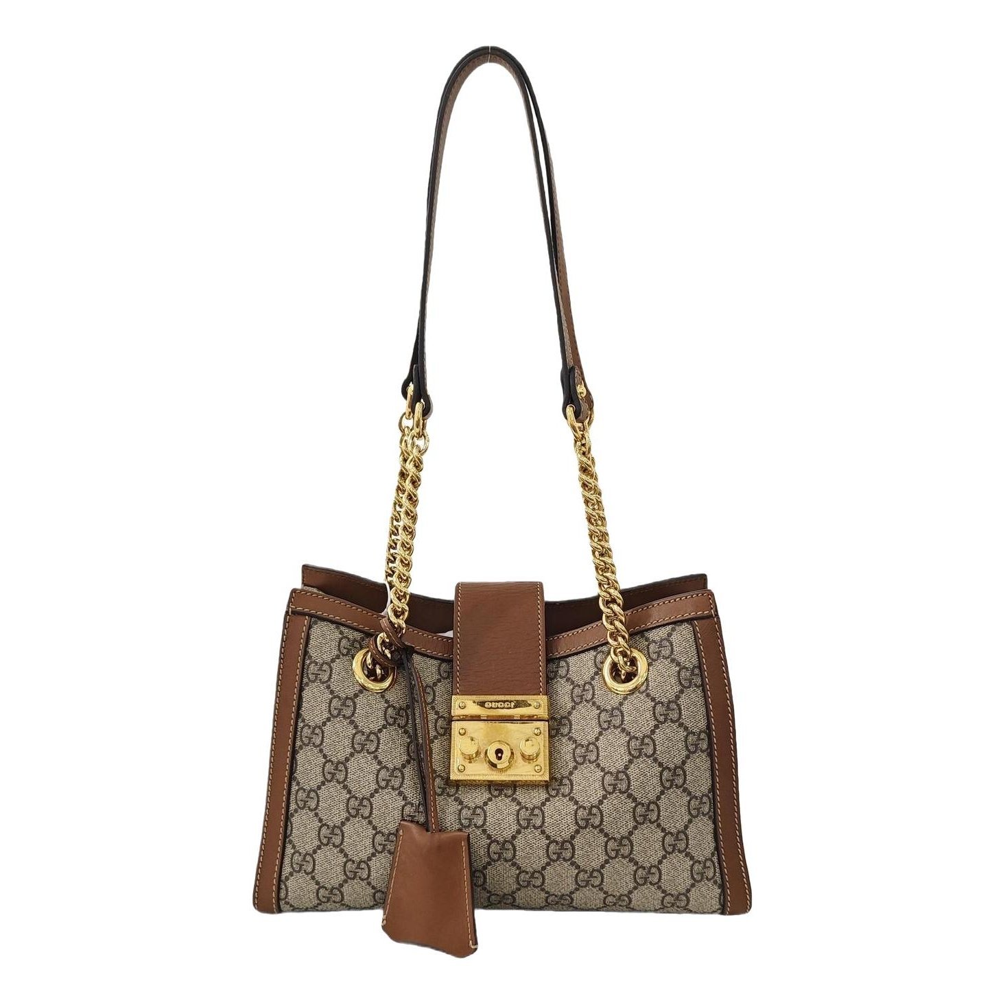 Padlock leather handbag