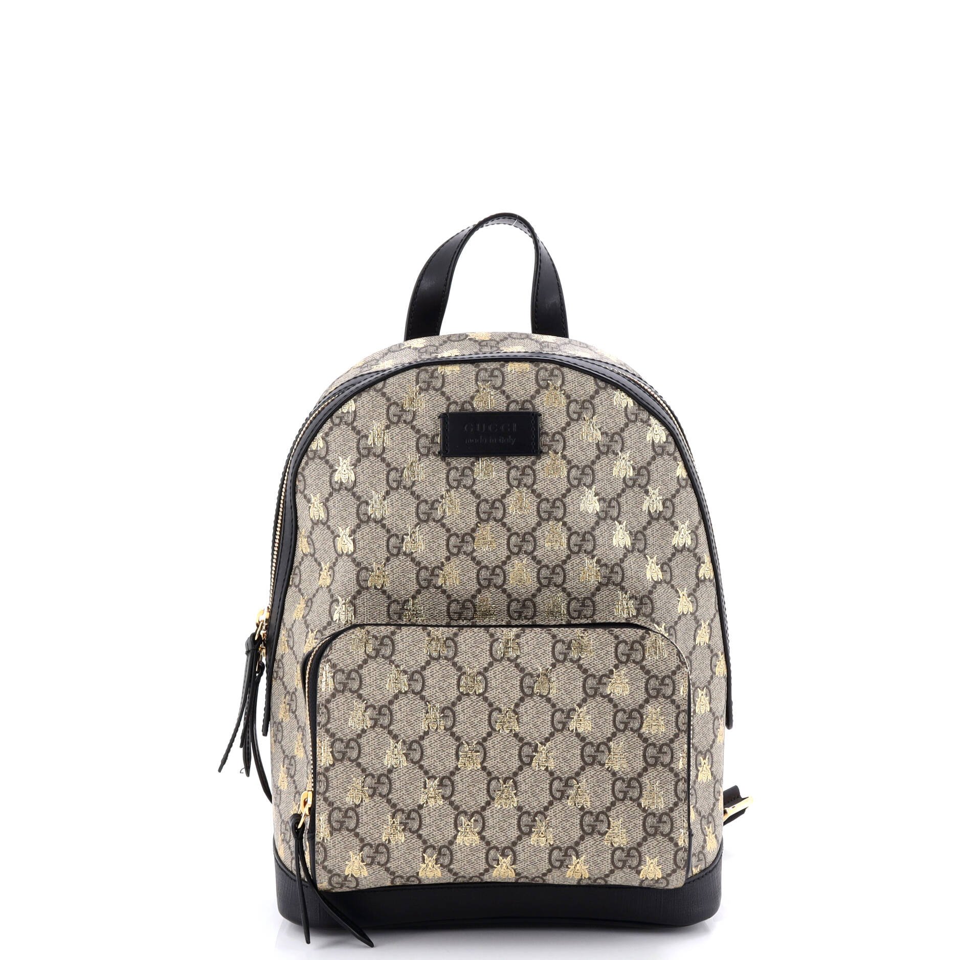 Gucci Zip Pocket Backpack Printed GG Coated Canvas Small