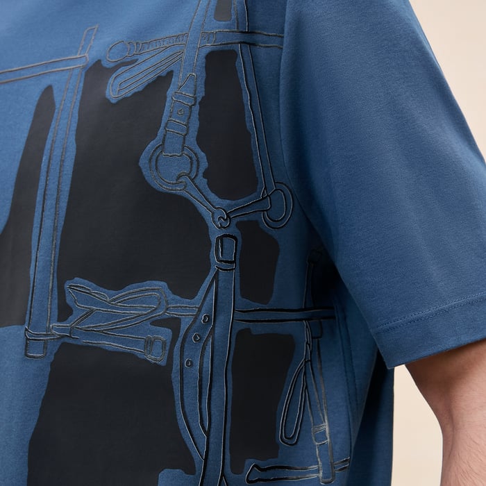 Bleu Turquin "Harnais En Gouache 3d" T-shirt