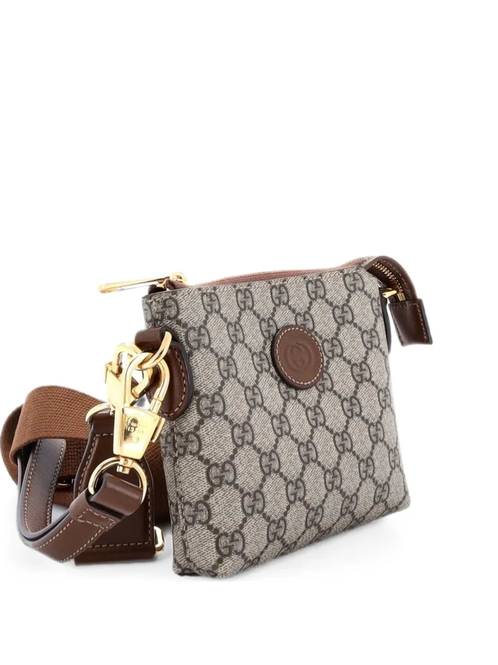 Interlocking G Patch Wristlet Messenger Bag GG Coated Canvas Mini crossbody bag