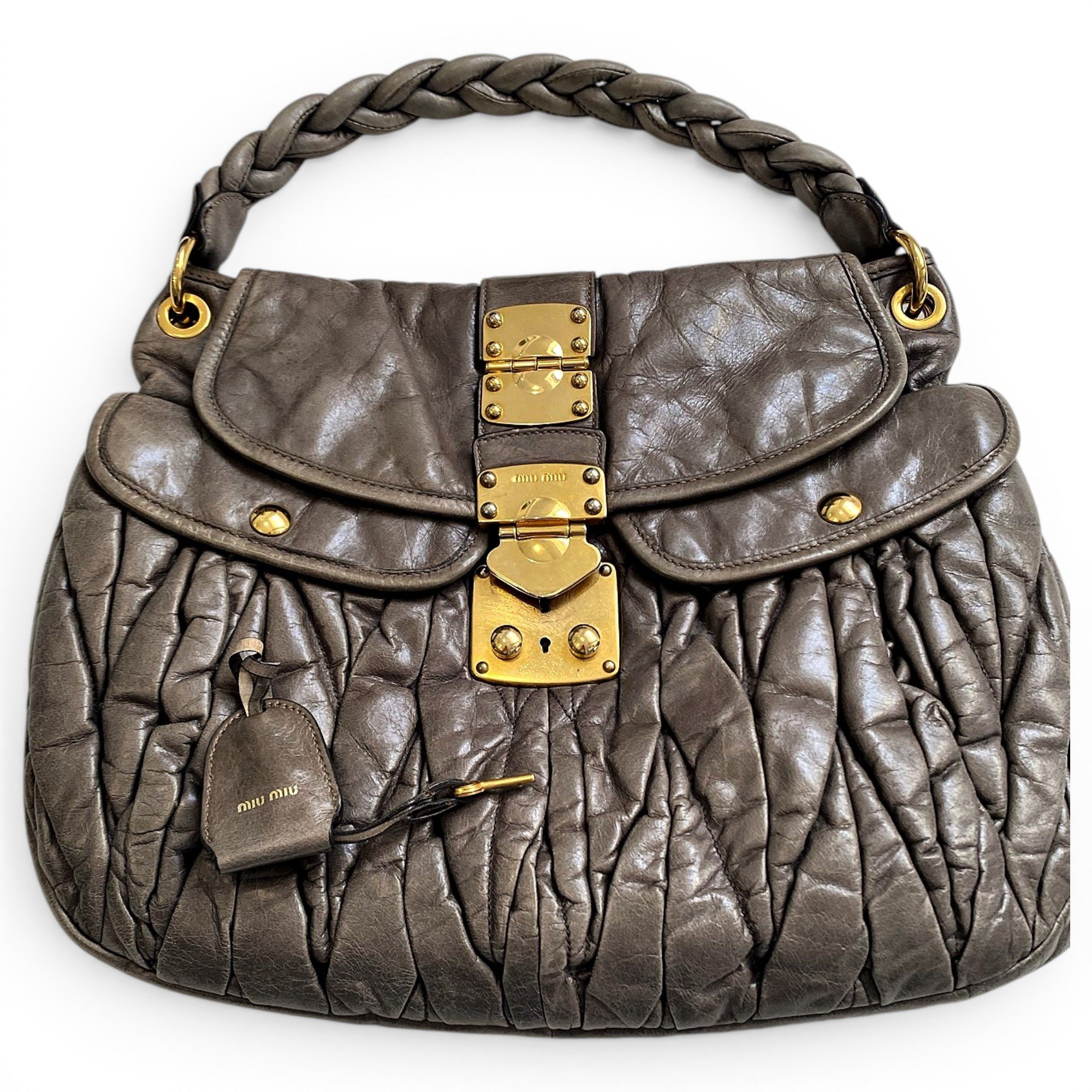 Coffer leather handbag