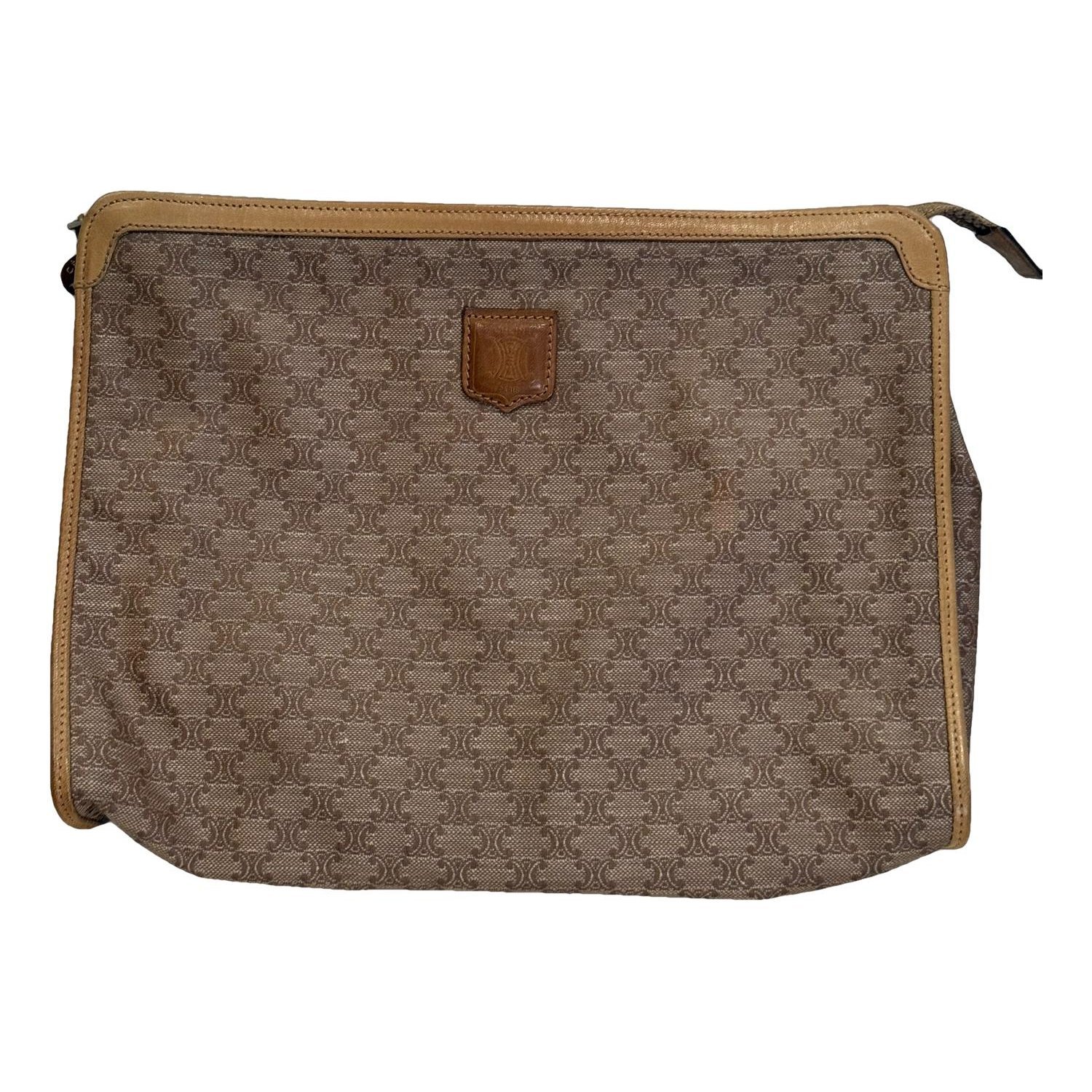 Triomphe Vintage leather clutch bag