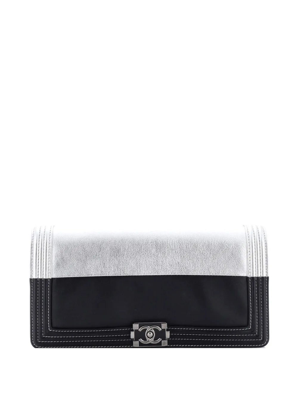Bicolor Boy Flap Calfskin Small clutch bag