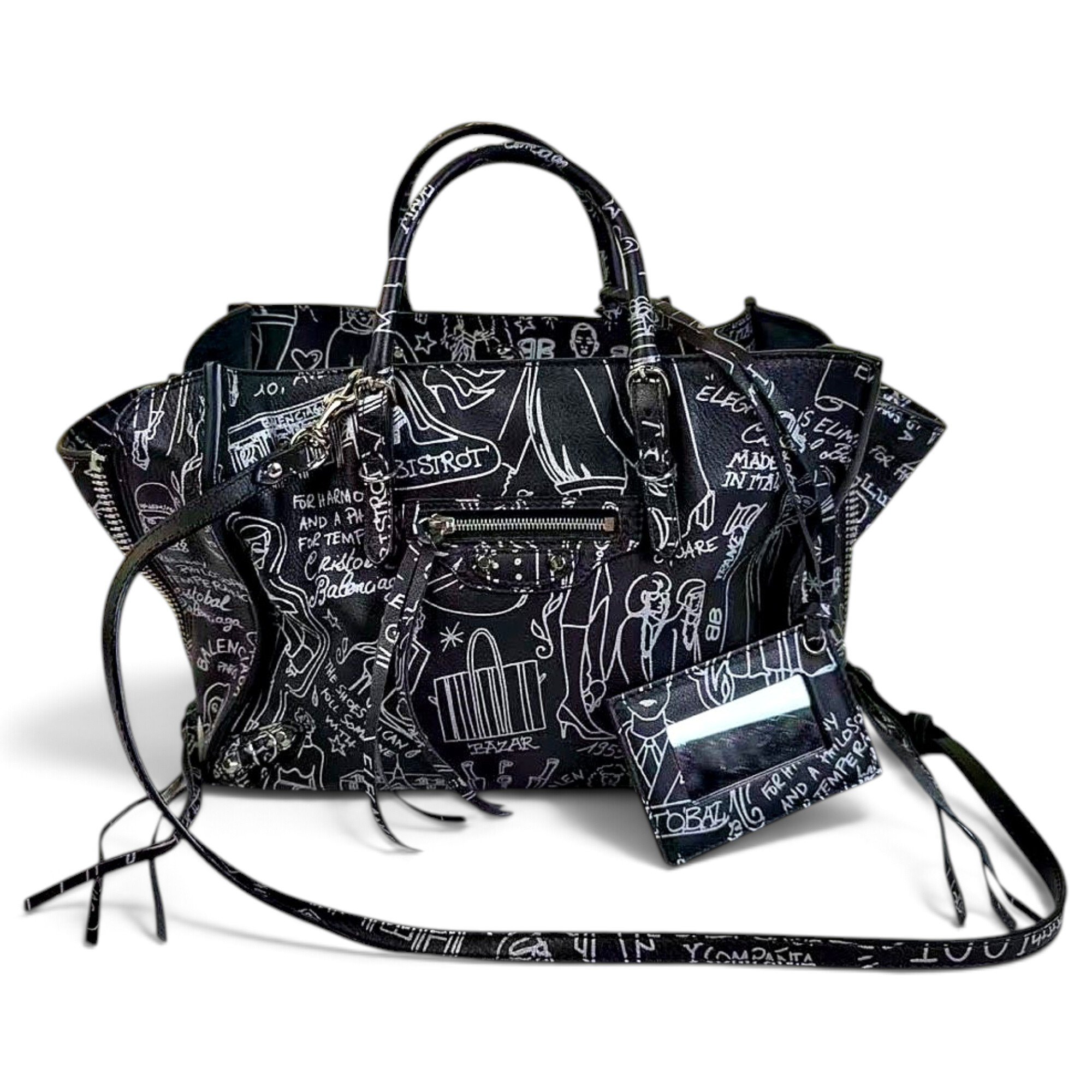 Papier leather handbag