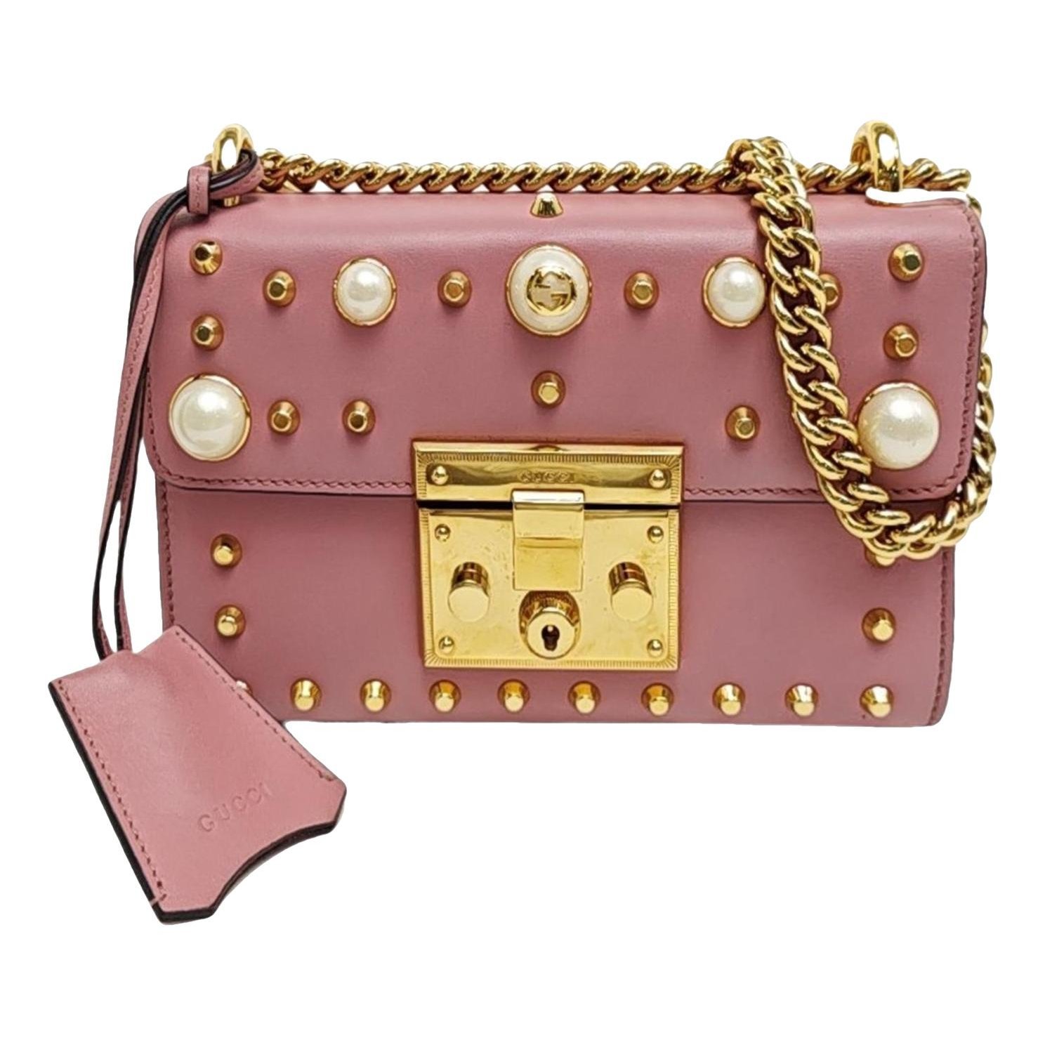 Padlock leather handbag