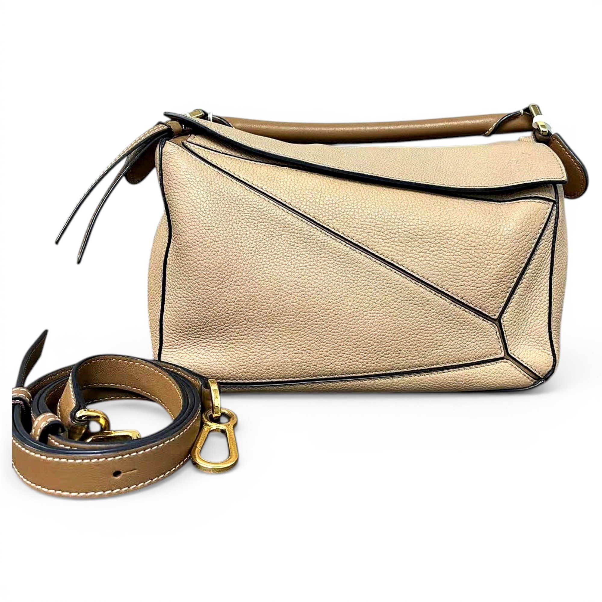 Puzzle leather handbag