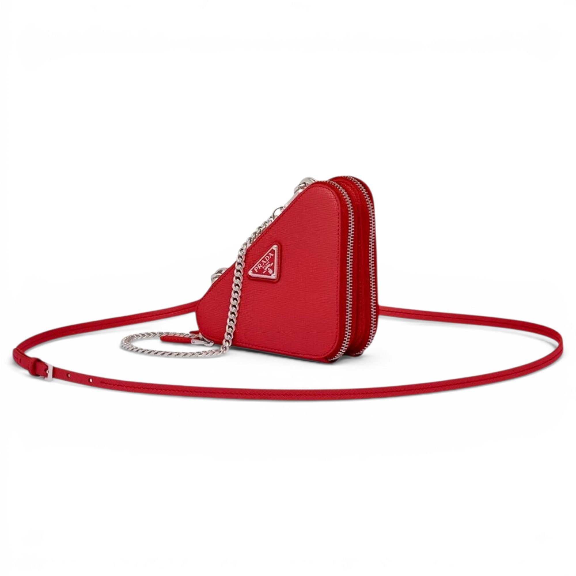 Triangle leather crossbody bag