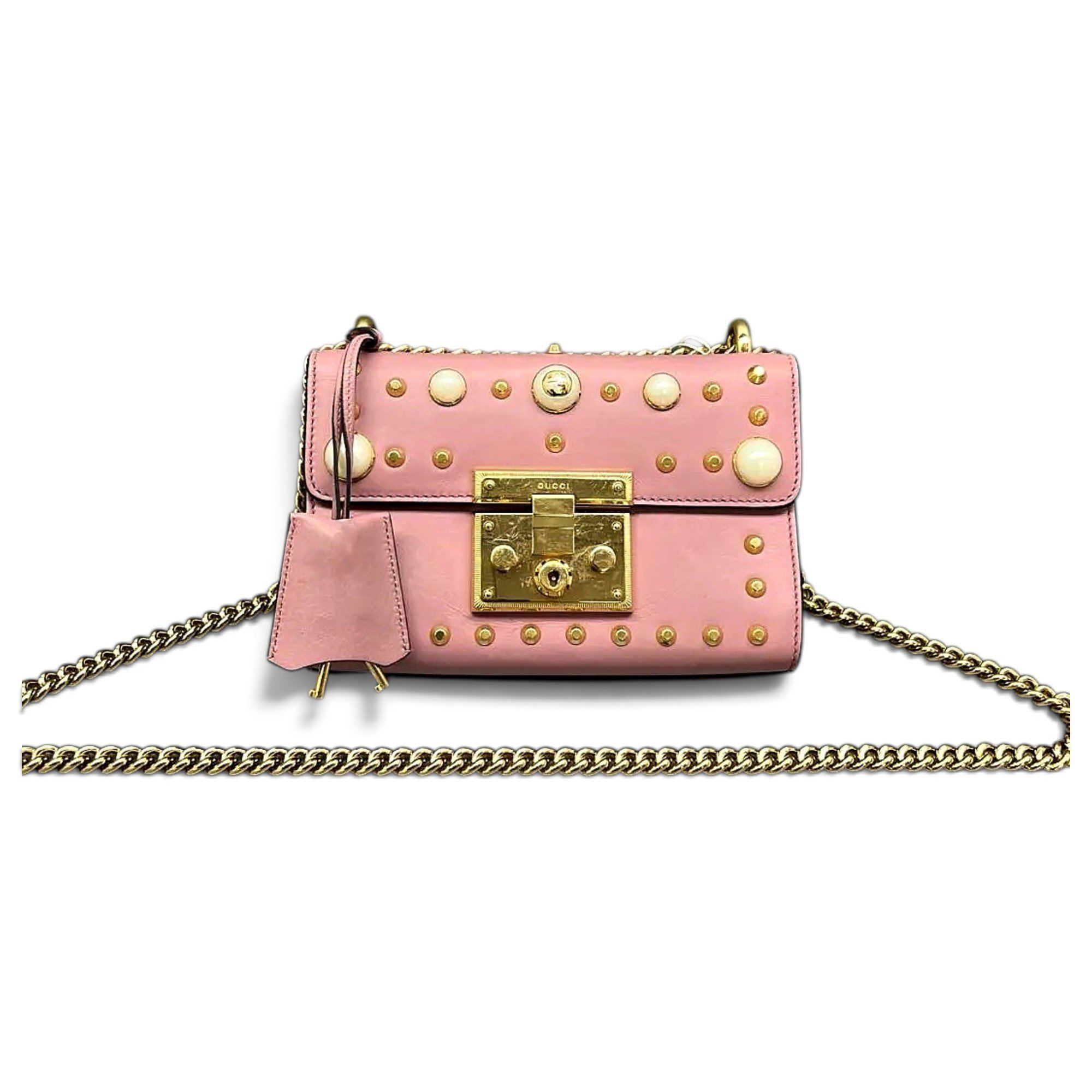 Padlock leather handbag