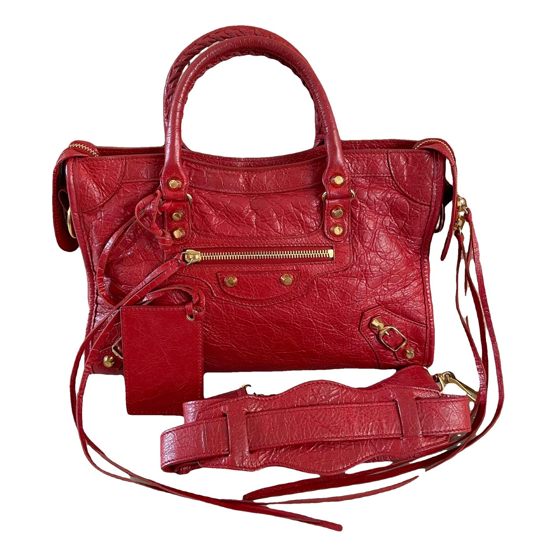 City leather handbag