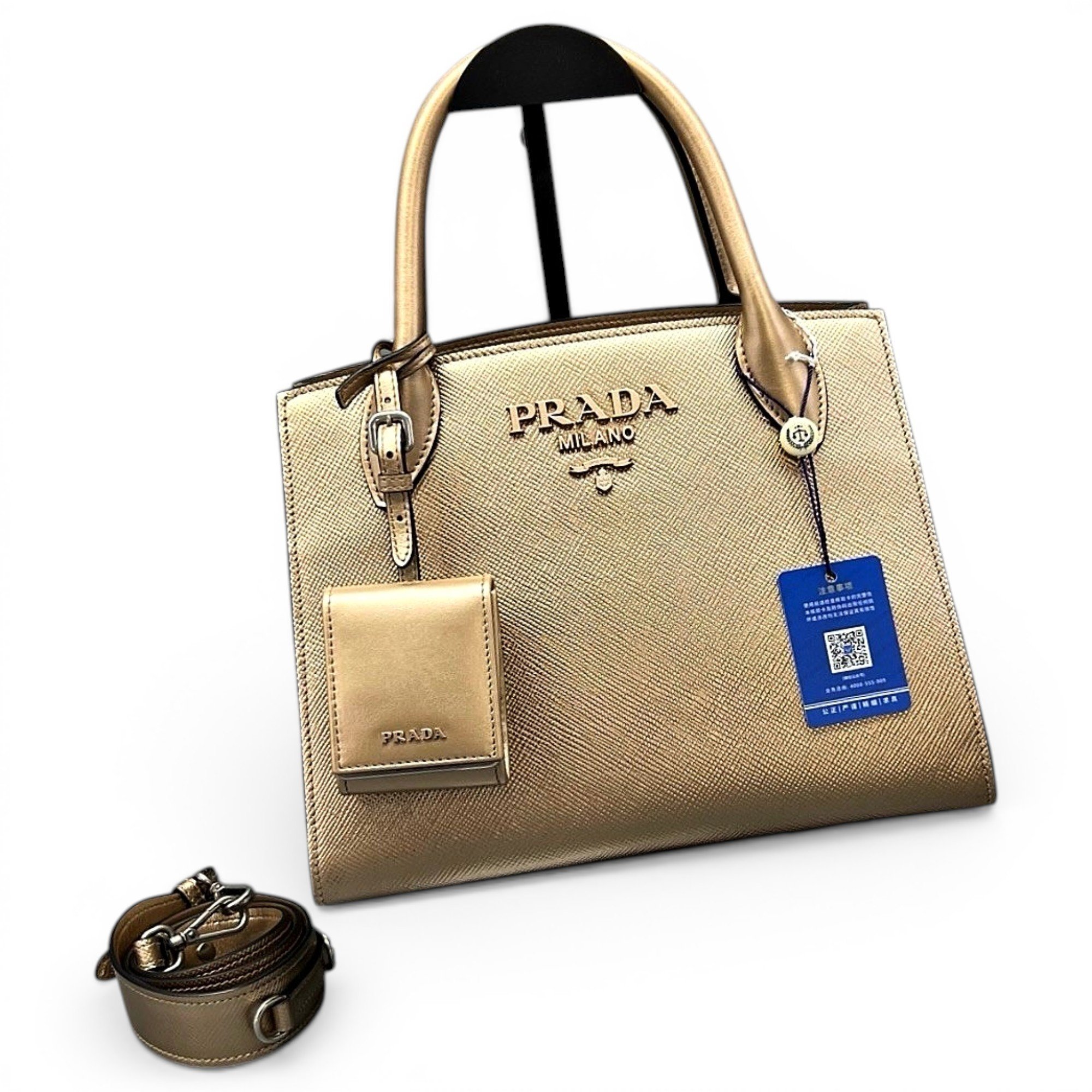 Monochrome leather handbag