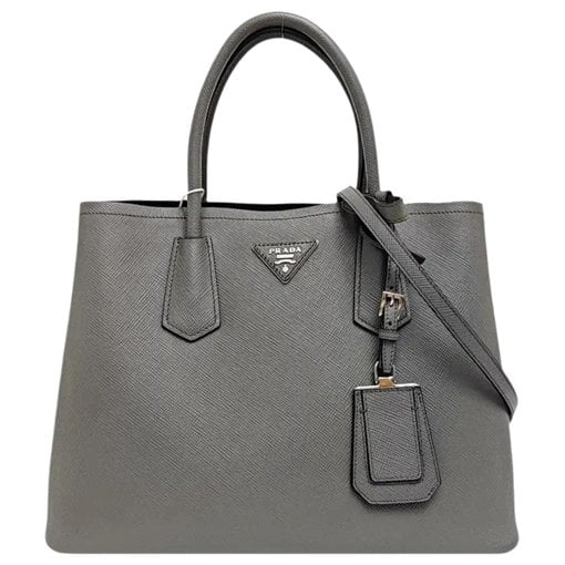 Double leather handbag