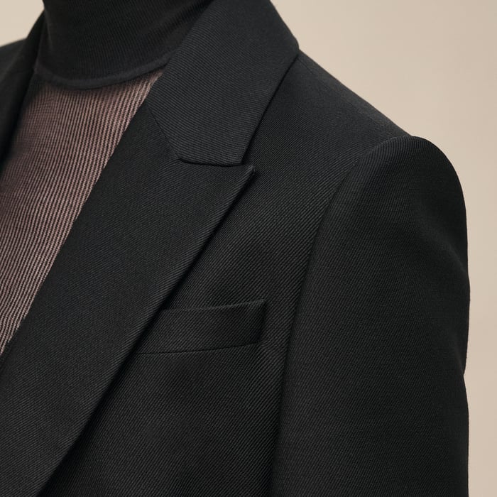 Noir Wraparound Suit Jacket