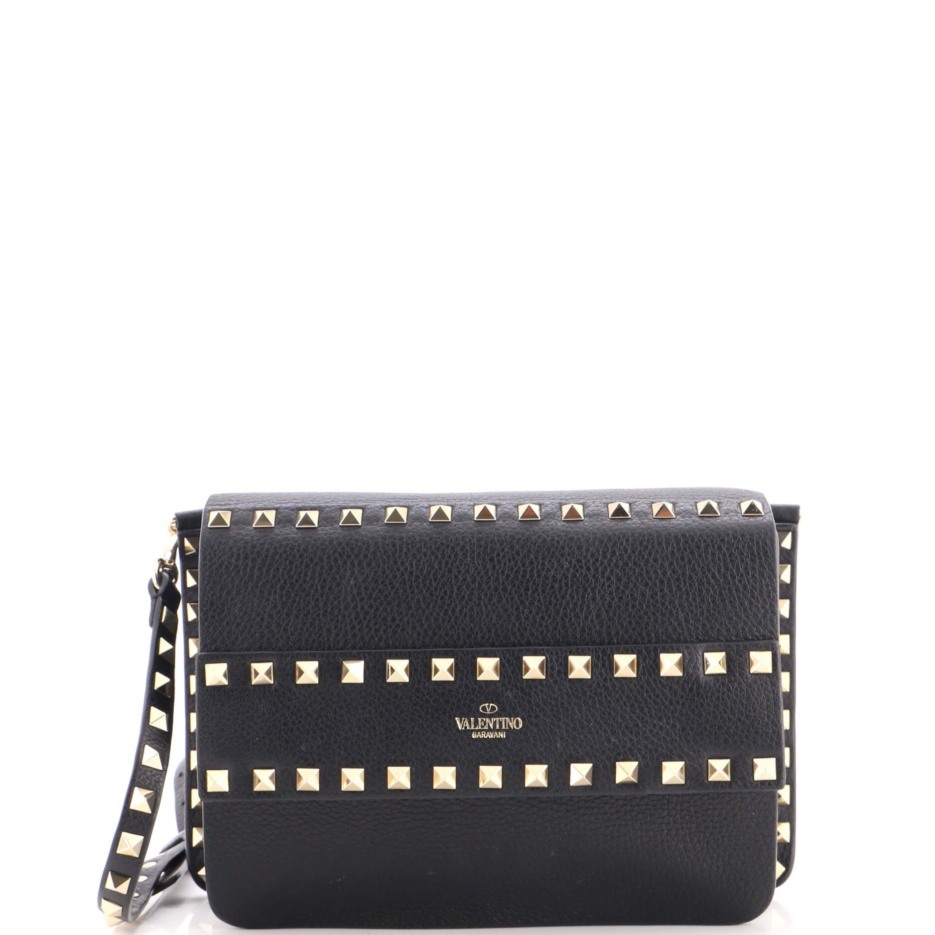 Rockstud Front Handle Flap Bag Leather Small
