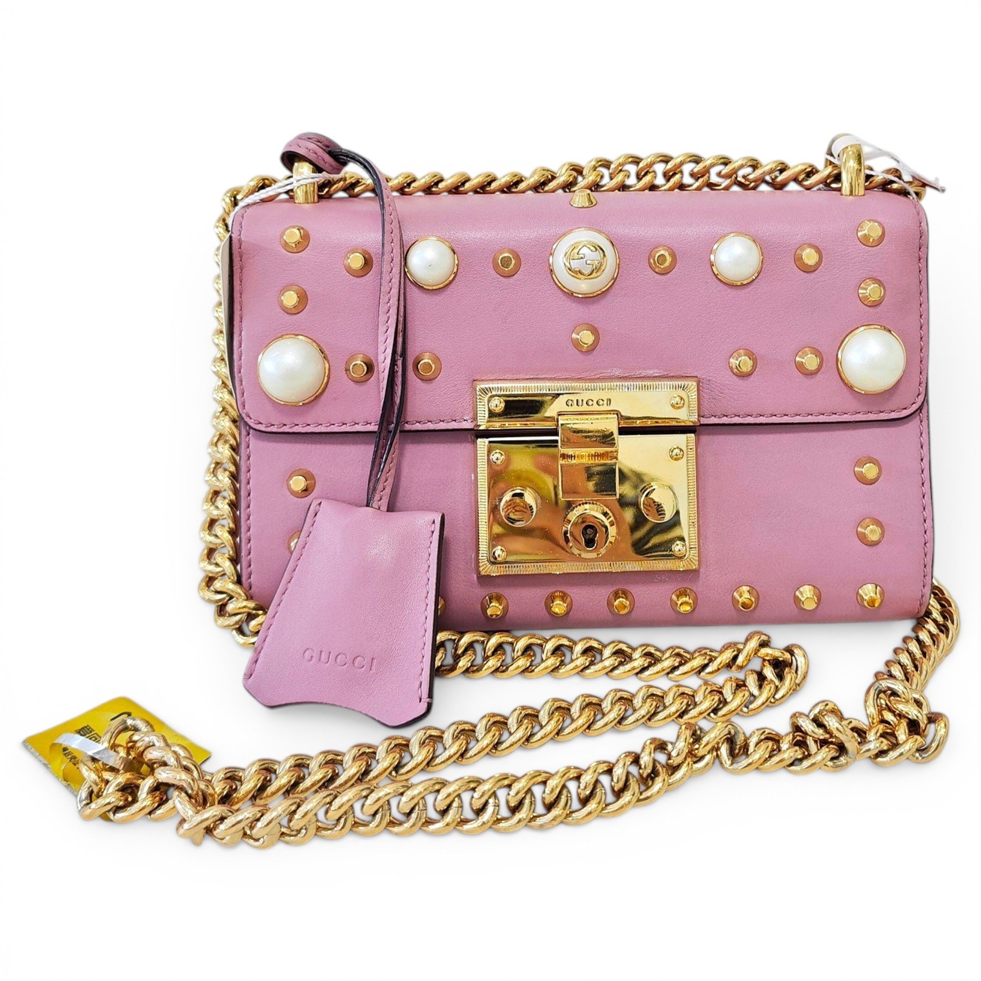 Padlock leather crossbody bag