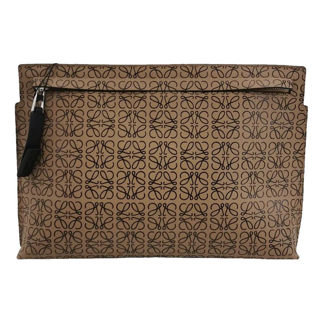 T Pouch leather clutch bag