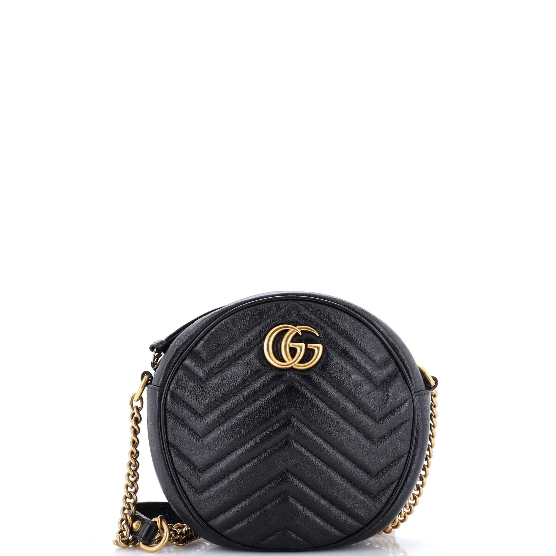 GG Marmont Round leather crossbody bag