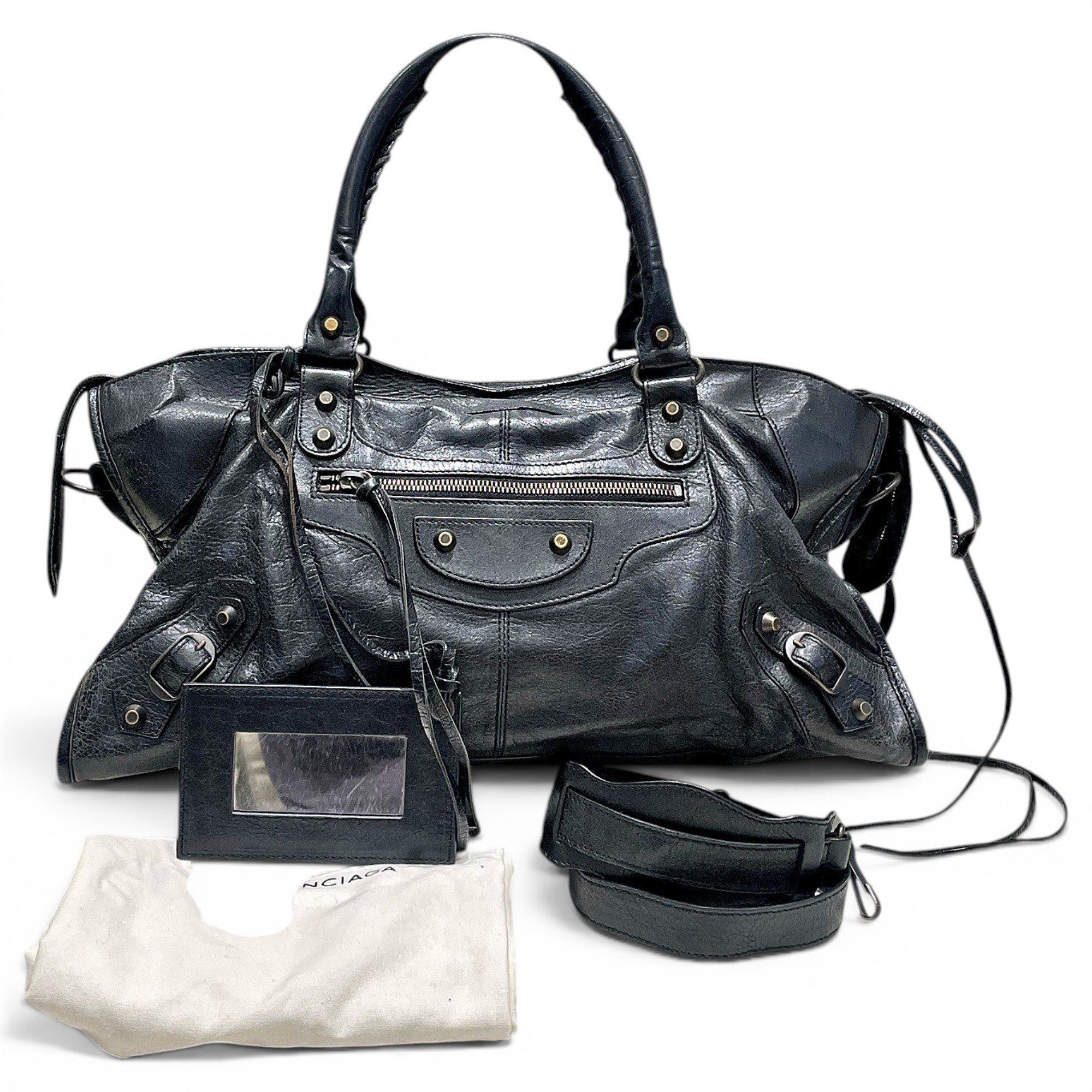 City leather handbag