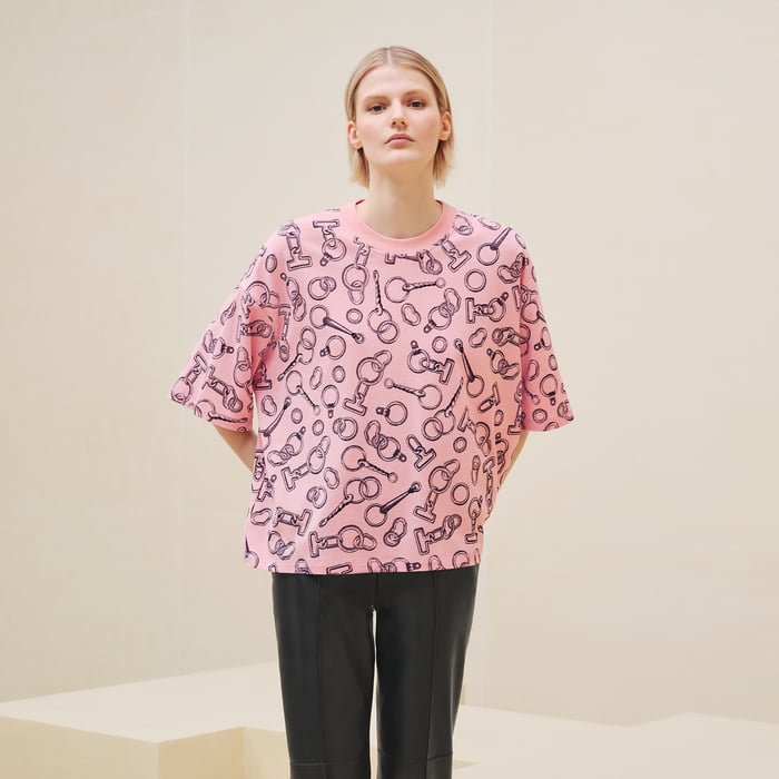 Rose Quartz "Effet Kaleidoscope Finesse" Maxi Cropped T-shirt