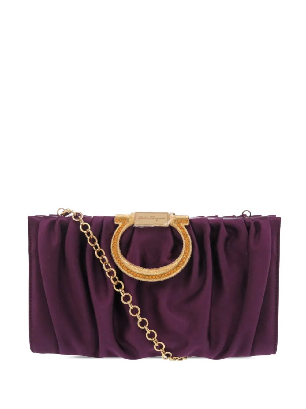 2010-2026 Satin Gancini Clutch with Chain shoulder bag