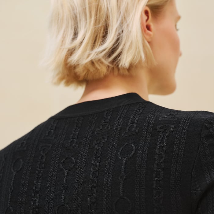 Noir "Effet Kaleidoscope" Short-sleeve Sweater