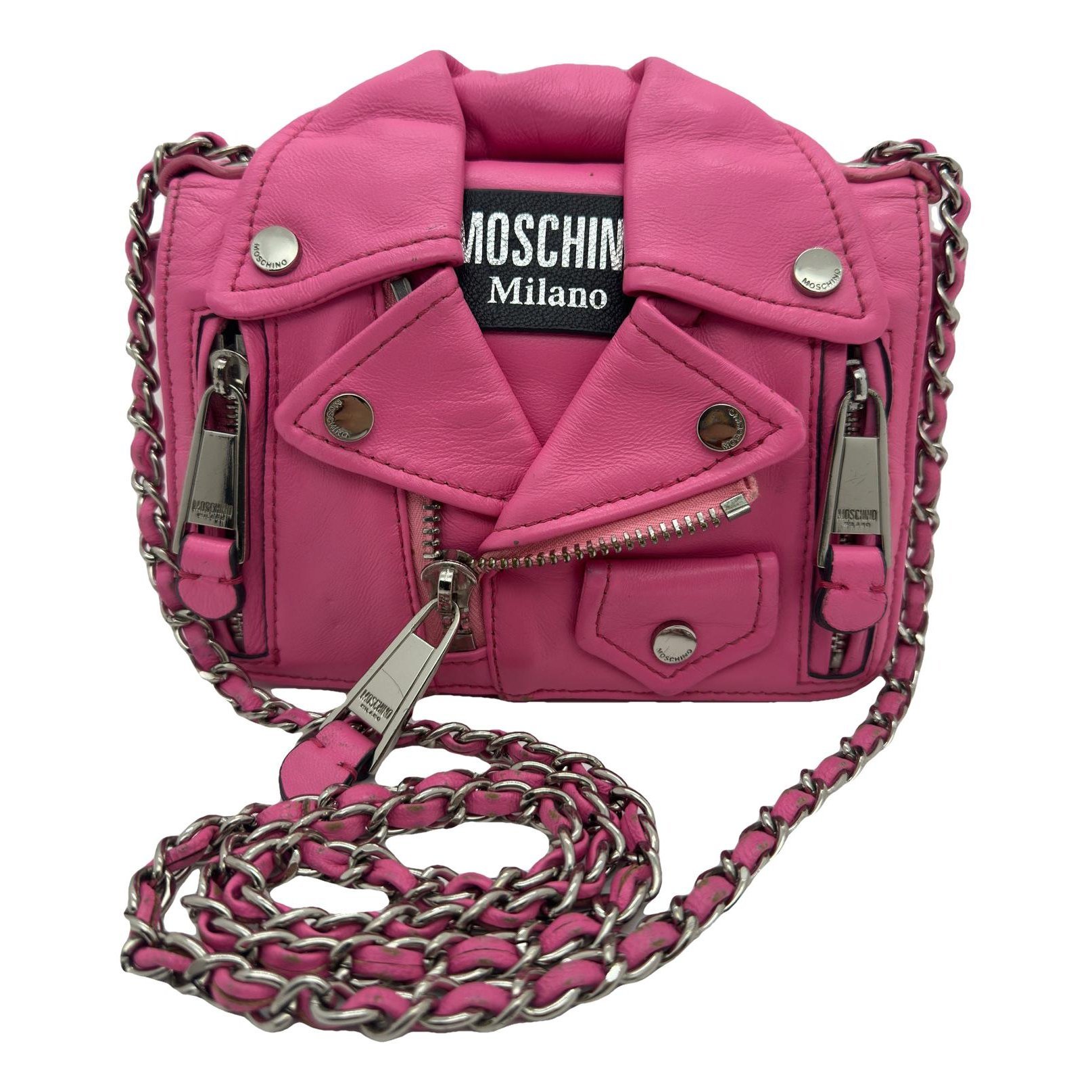 Biker leather crossbody bag
