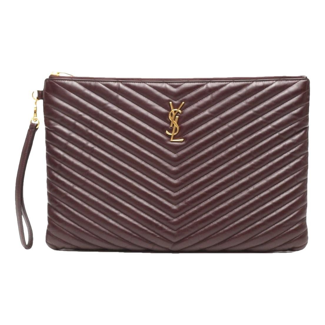 Leather clutch bag