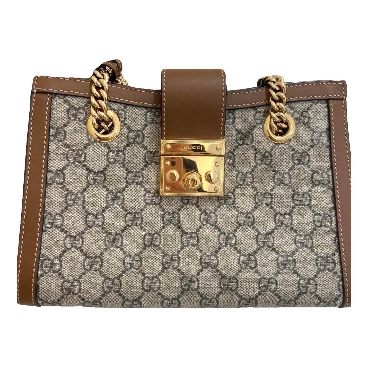 Padlock leather handbag