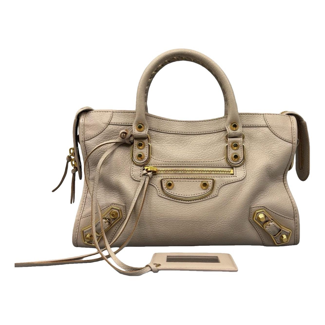 City leather handbag