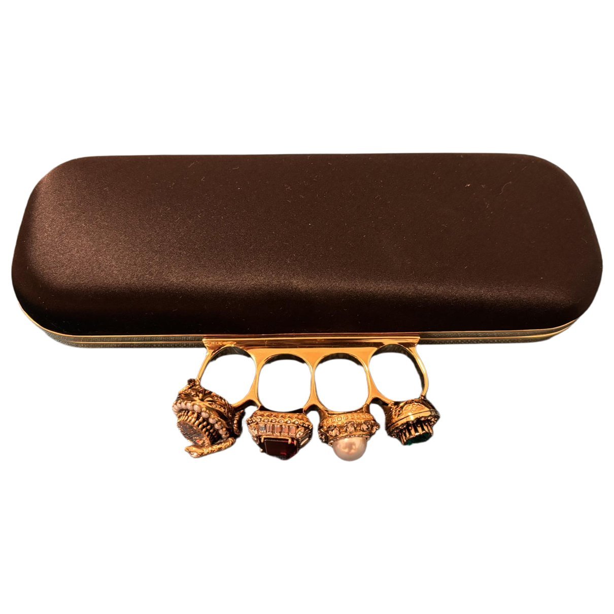 Alexander McQueen Knuckle silk clutch bag