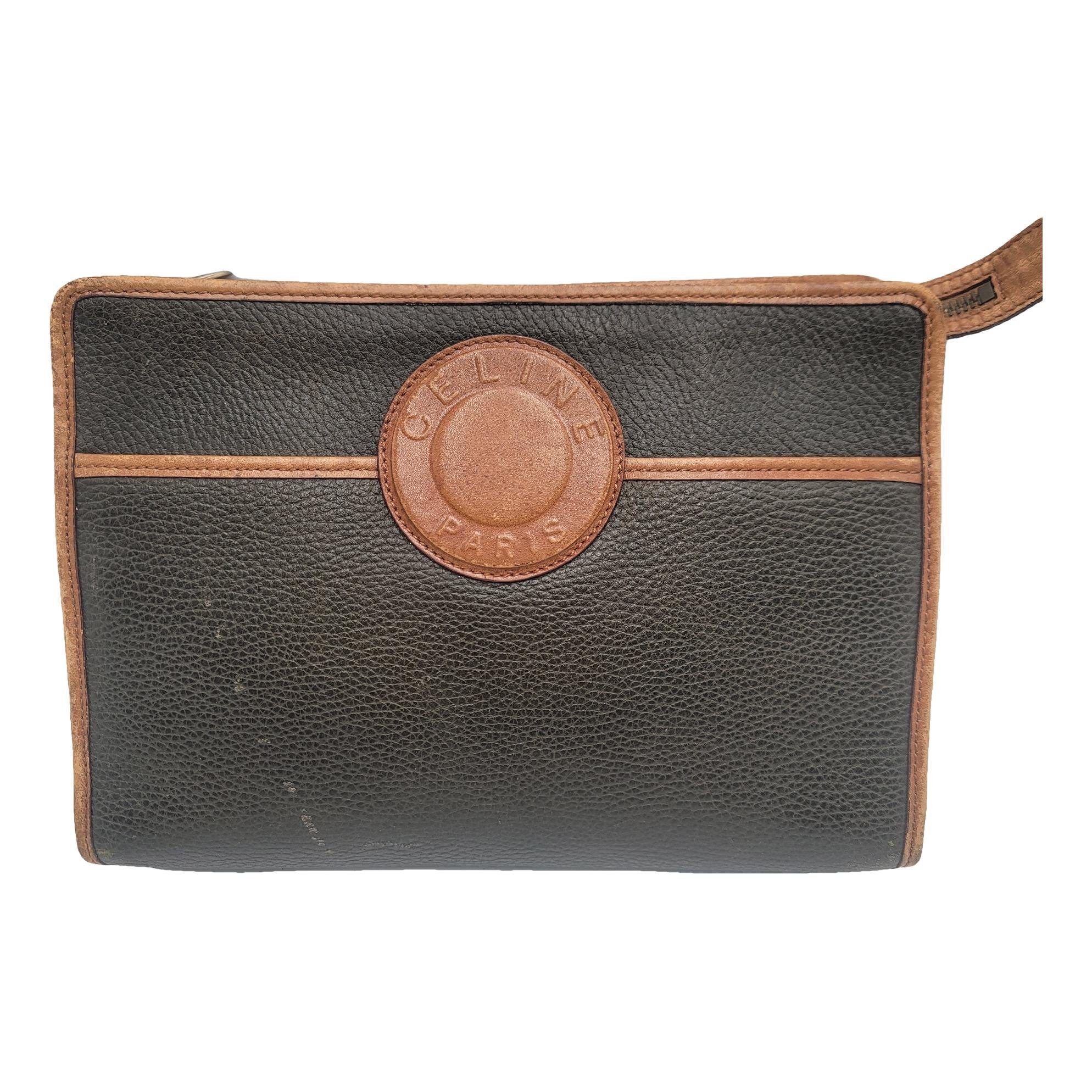 Leather clutch bag