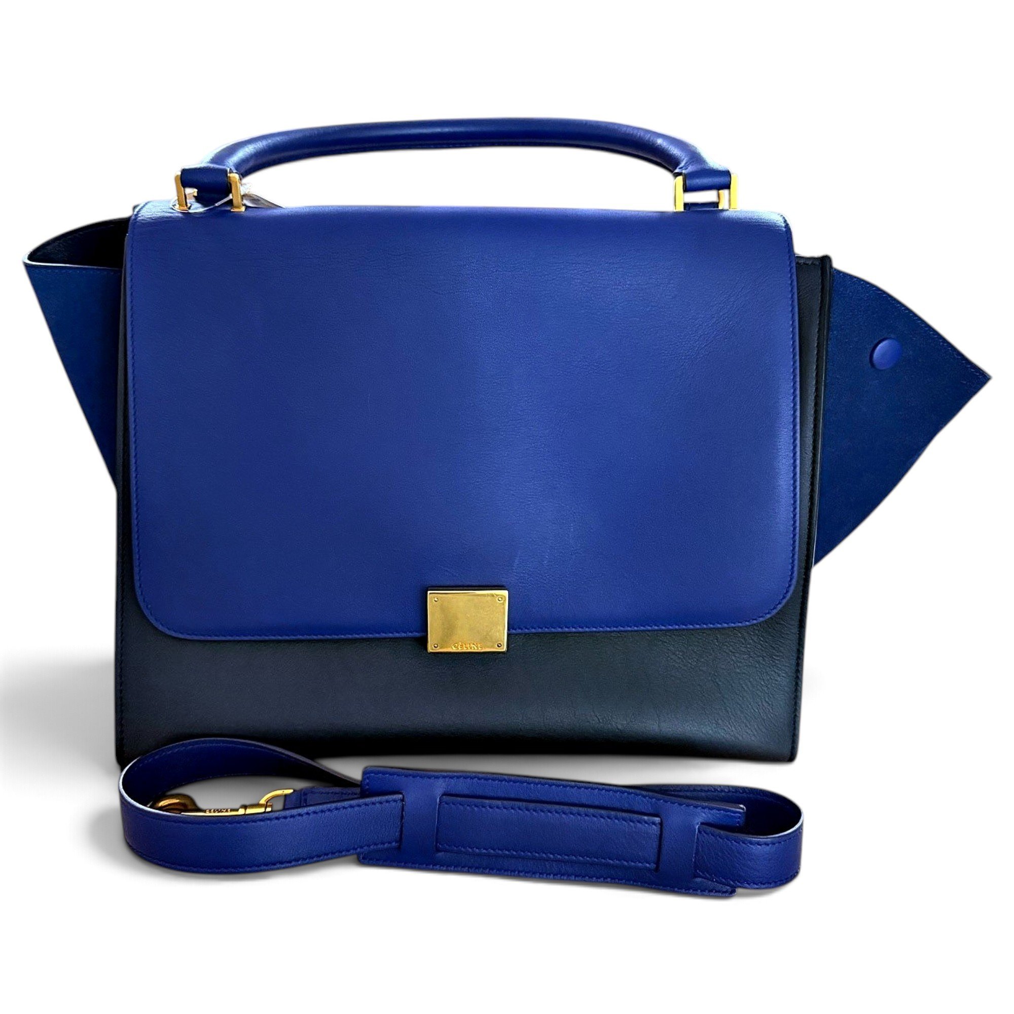 Trapèze leather handbag