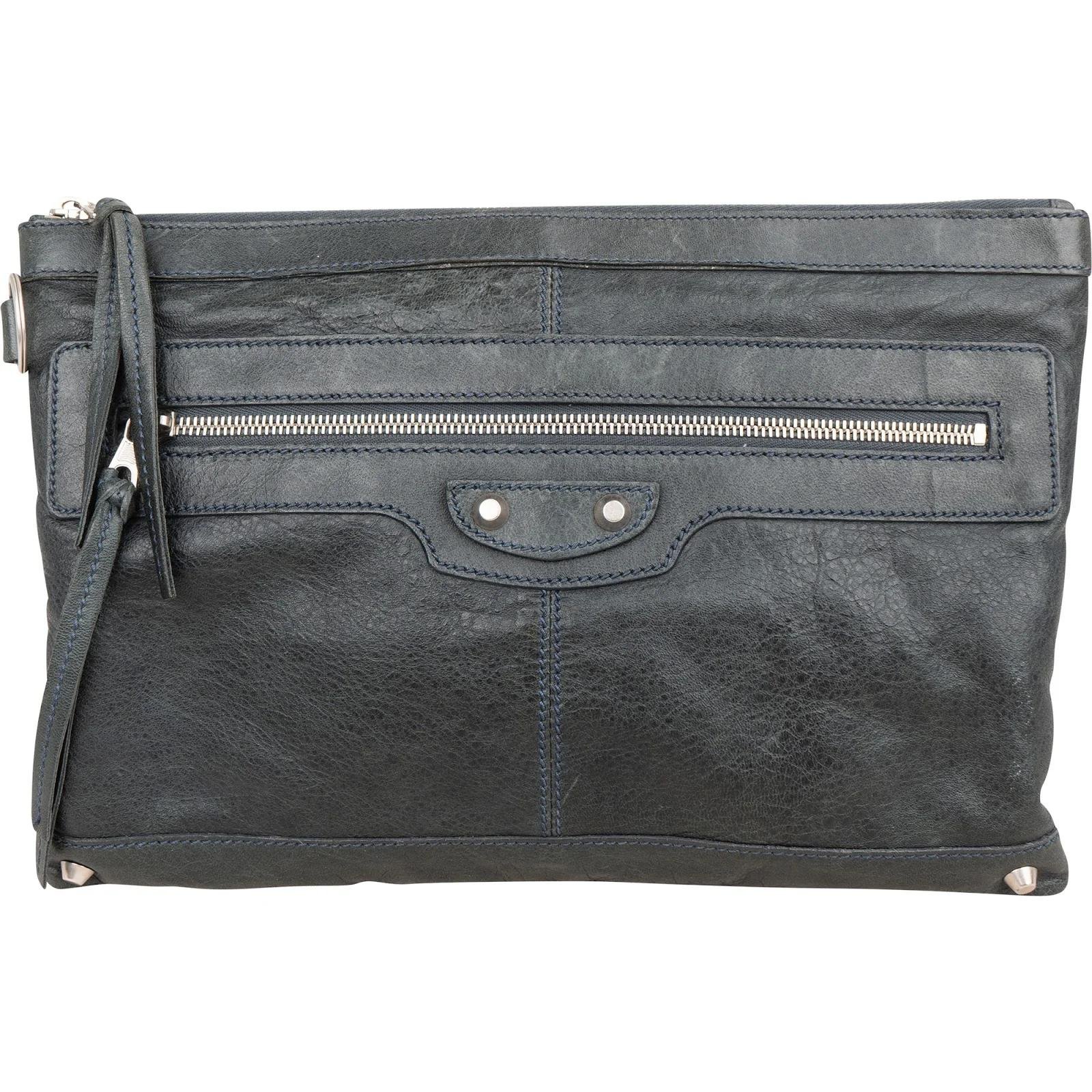 Leather clutch bag