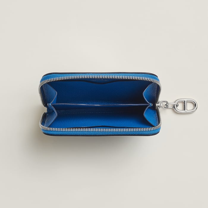 Bleu Zellige Zipengo Chaine d'Ancre Compact Card Holder