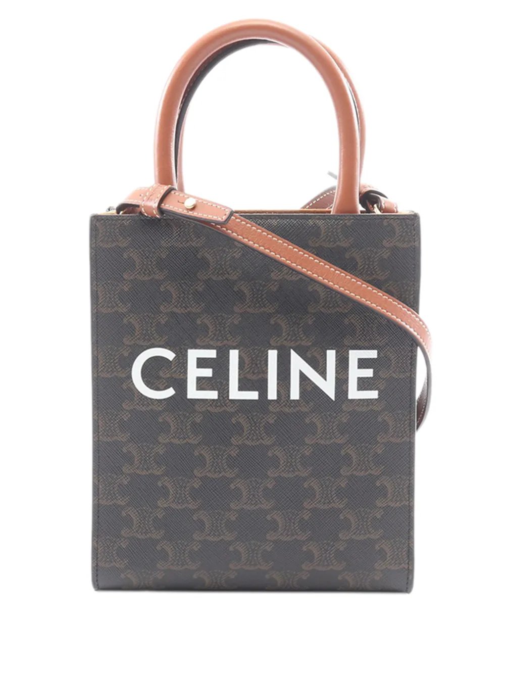 2010-2026 Mini Triomphe Coated Canvas Vertical Cabas satchel