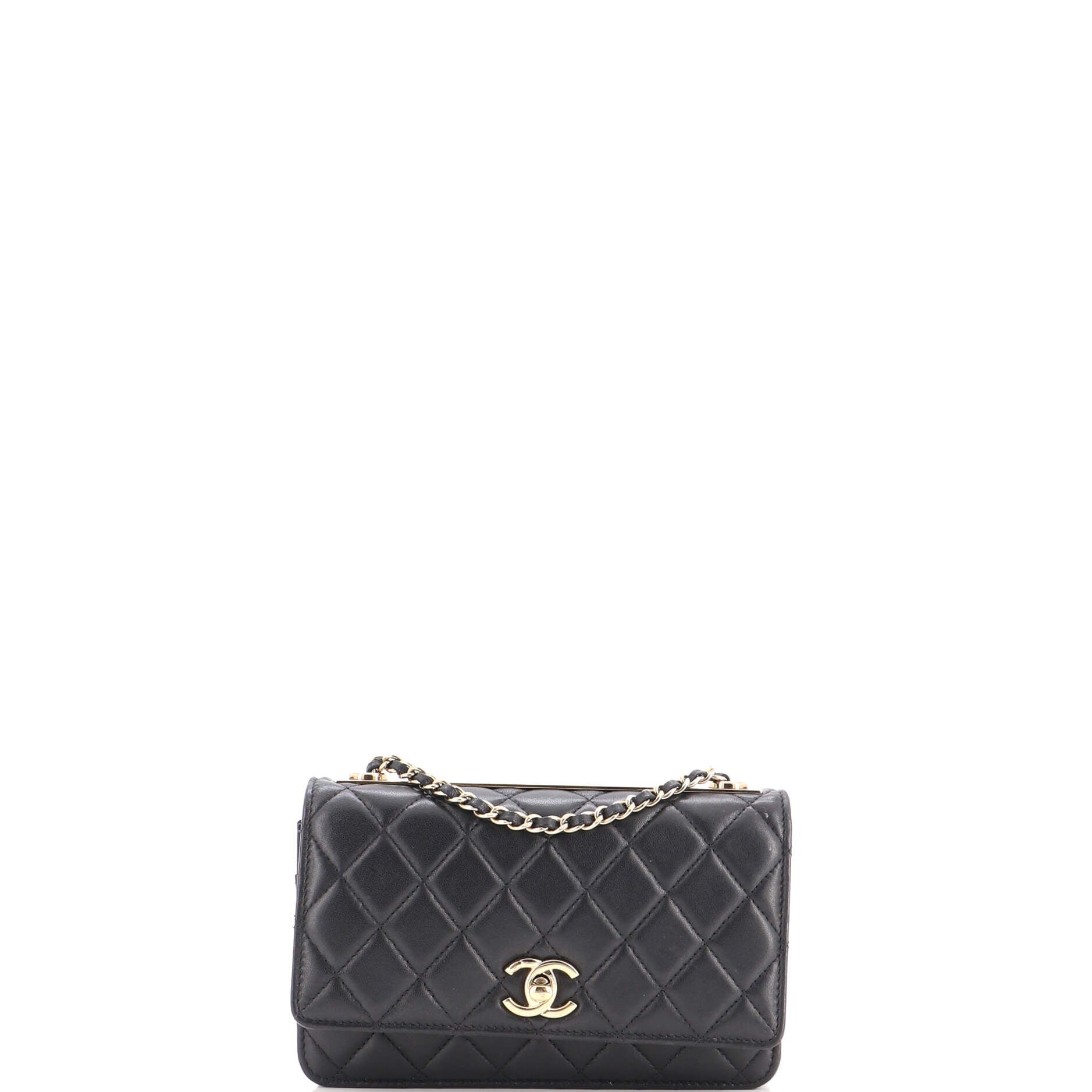 Trendy CC Wallet on Chain Quilted Lambskin