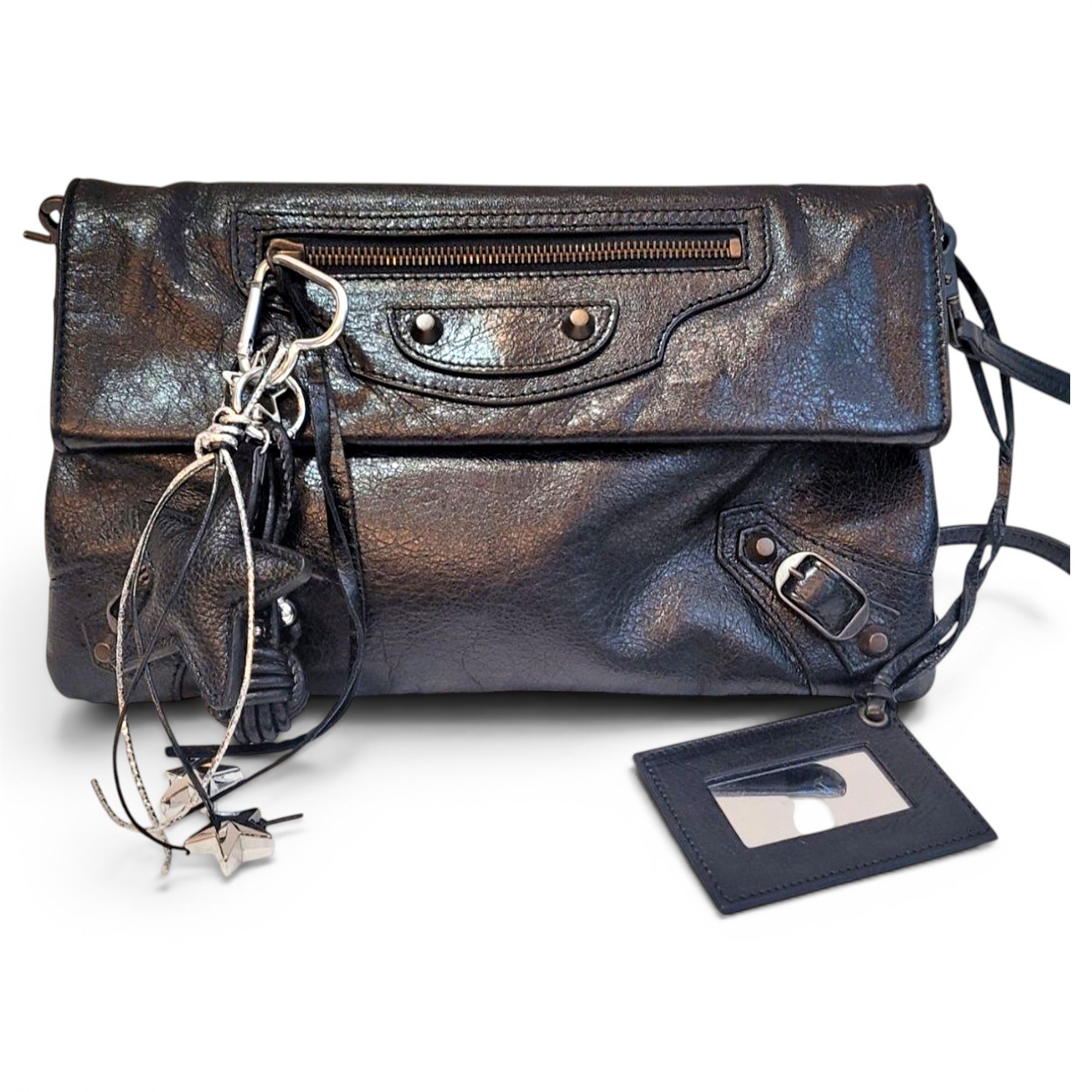 Envelop leather clutch bag
