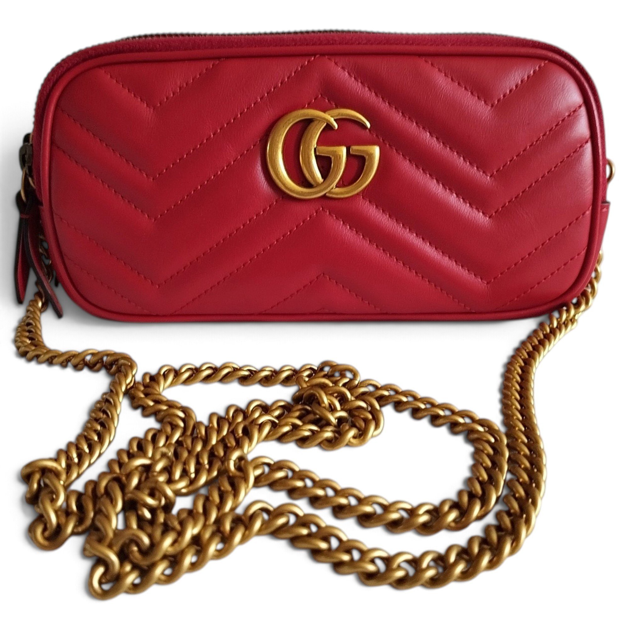 GG Marmont Triple zip leather crossbody bag